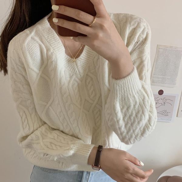 autumn winter women sweater v-neck pullovers minimalist cutout oversize knitted elegant ladies jumpers women's sweaters, White;black
autumn winter women sweater v-neck pullovers minimalist cutout oversize knitted elegant ladies jumpers women's sweaters, White;black