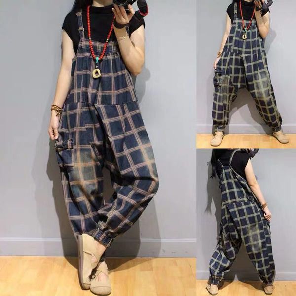 women's jumpsuits & rompers lady personality loose jumpsuit women plaid denim summer 2021 retro distressed womens casual, Black;white
women's jumpsuits & rompers lady personality loose jumpsuit women plaid denim summer 2021 retro distressed womens casual, Black;white