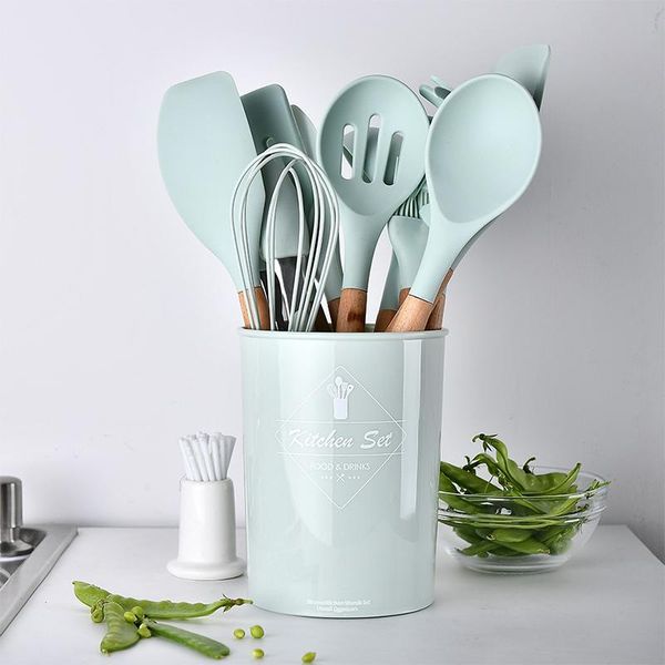 flatware sets 11pcs silicone wooden handle turner soup spoon spatula brush scraper egg beater non-stick pan kitchen cooking tools kitchenwar
flatware sets 11pcs silicone wooden handle turner soup spoon spatula brush scraper egg beater non-stick pan kitchen cooking tools kitchenwar