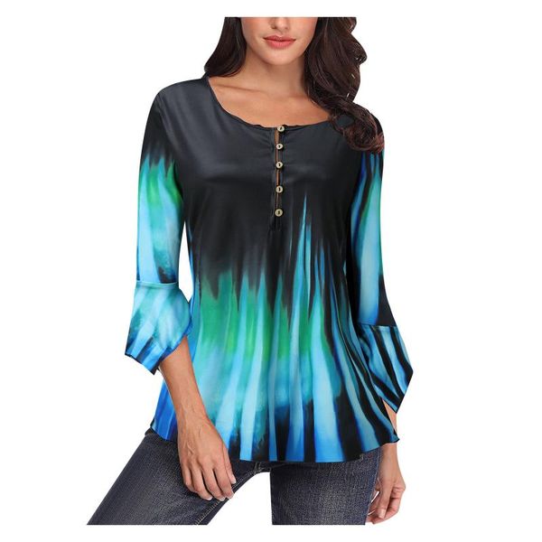 women's blouses & shirts women fashion buttons blusas gradient color digital printed long sleeves harajuku o-neck chemisier femme, White
women's blouses & shirts women fashion buttons blusas gradient color digital printed long sleeves harajuku o-neck chemisier femme, White