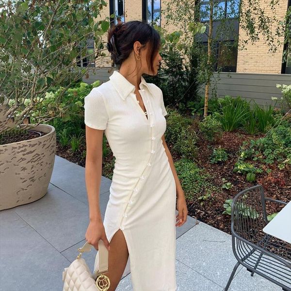 split bodycon midi short sleeve women dresses turn down collar spring summer elegant streetwear buttons patchwork, Black;gray
split bodycon midi short sleeve women dresses turn down collar spring summer elegant streetwear buttons patchwork, Black;gray