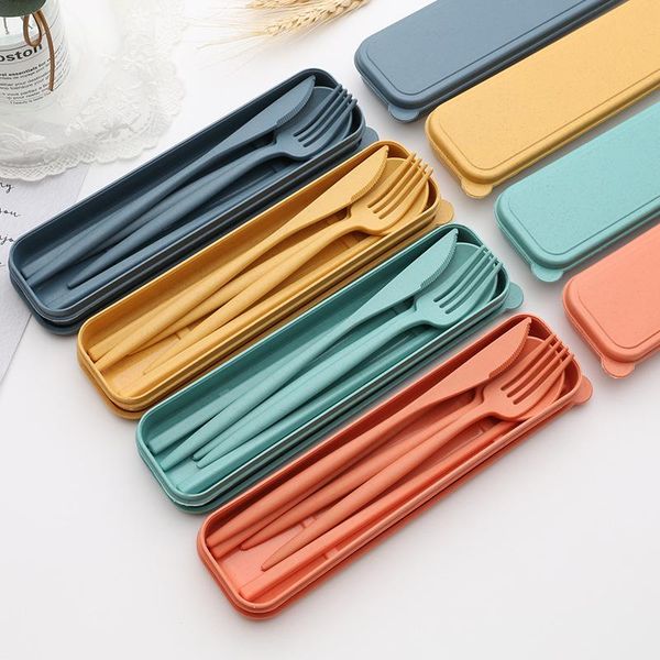 flatware sets 1 set environmental portable reusable spoon fork travel picnic chopsticks wheat straw tableware cutlery with carrying box
flatware sets 1 set environmental portable reusable spoon fork travel picnic chopsticks wheat straw tableware cutlery with carrying box