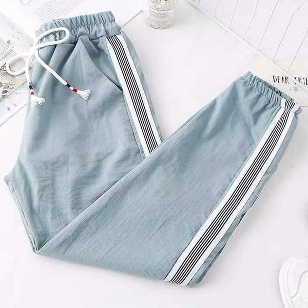 women's pants & capris sweatpants women wide leg korean style casual ice lantern drawstring waist ankle-length trousers for female, Black;white 
women's pants & capris sweatpants women wide leg korean style casual ice lantern drawstring waist ankle-length trousers for female, Black;white