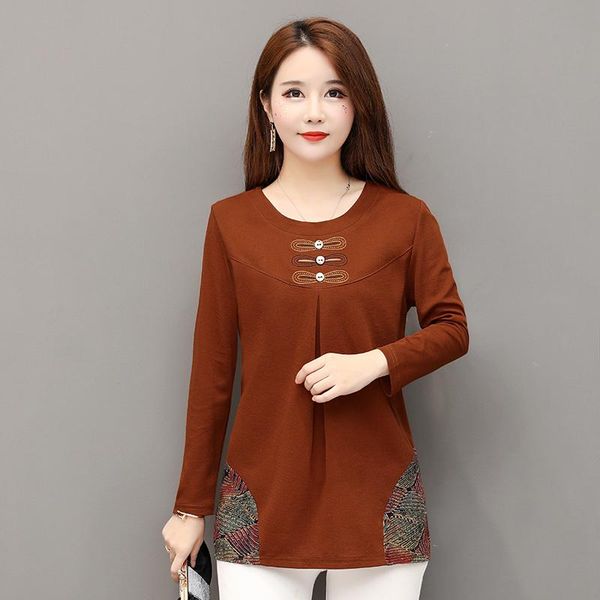 women's t-shirt 2021 plus size middle age mother spring fall women bottoming shirt long sleeves t shirts o-neck printed casual tee, White
women's t-shirt 2021 plus size middle age mother spring fall women bottoming shirt long sleeves t shirts o-neck printed casual tee, White
