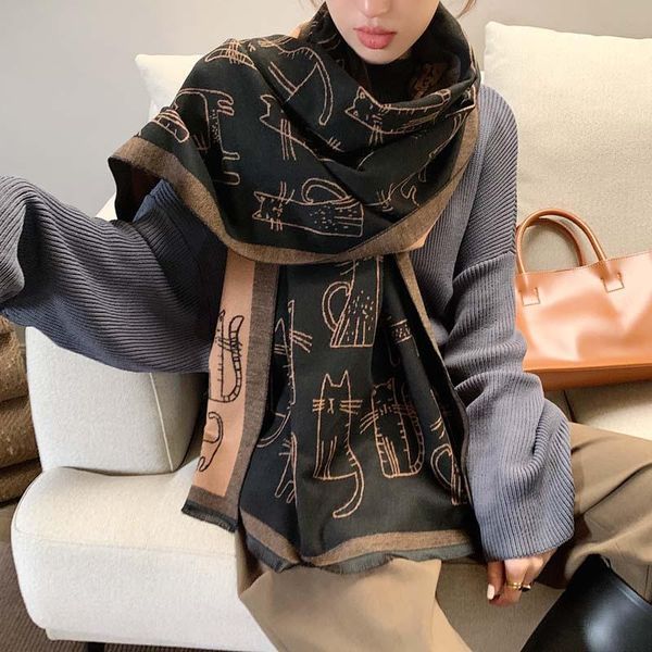 scarves 2021 winter cashmere scarf ladies design warm blanket products cat female shawl decorative square, Blue;gray
scarves 2021 winter cashmere scarf ladies design warm blanket products cat female shawl decorative square, Blue;gray