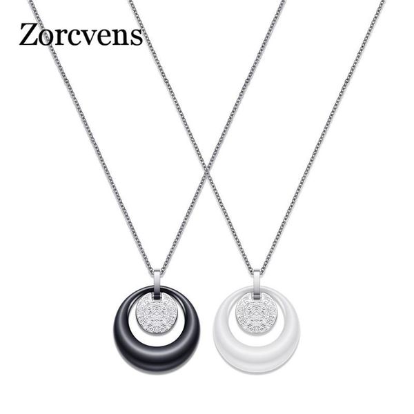 pendant necklaces zorcvens fashion circle ceramic necklace crsytal for women rhinestone black /white, Silver
pendant necklaces zorcvens fashion circle ceramic necklace crsytal for women rhinestone black /white, Silver