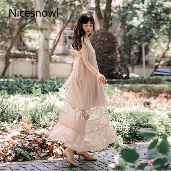 vintage spaghetti strip summer dress lace chiffon stitching back bow up openwork ruffled casual loose maxi dresses, Black;gray
vintage spaghetti strip summer dress lace chiffon stitching back bow up openwork ruffled casual loose maxi dresses, Black;gray