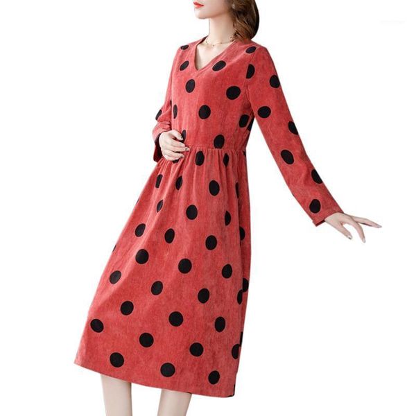 casual dresses spring and autumn ankle-length dress women vintage dot long sleeve elegant v-neck loose, Black;gray
casual dresses spring and autumn ankle-length dress women vintage dot long sleeve elegant v-neck loose, Black;gray