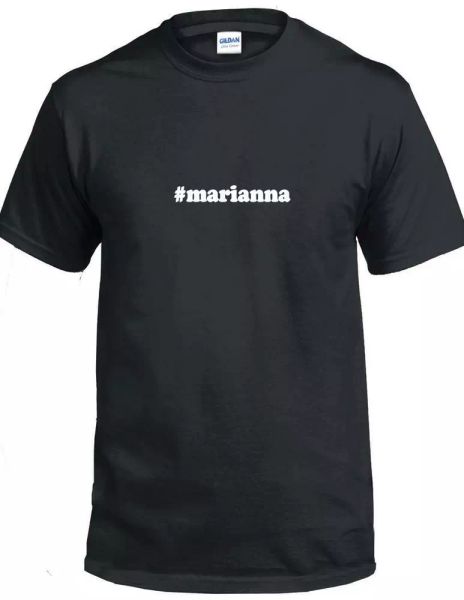 #marianna t-shirt hashtag marianna funny gift black white cotton tee shirt, White;black
#marianna t-shirt hashtag marianna funny gift black white cotton tee shirt, White;black
