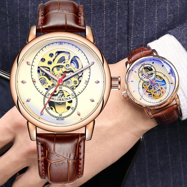 wristwatches montre homme 2021 mens watches skeleton design male sport waterproof men automatic mechanical, Slivery;brown
wristwatches montre homme 2021 mens watches skeleton design male sport waterproof men automatic mechanical, Slivery;brown