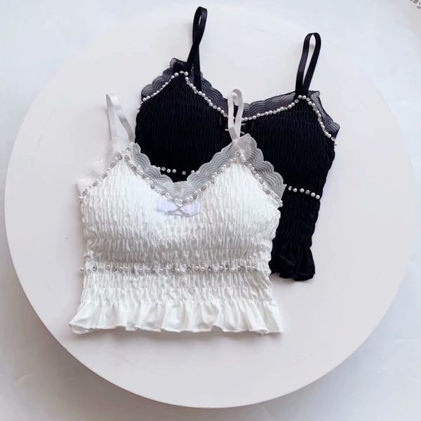 t527 korean dongdaemun new ice silk beaded bowknot inner wear tube short vest female generation hair, Black;white
t527 korean dongdaemun new ice silk beaded bowknot inner wear tube short vest female generation hair, Black;white