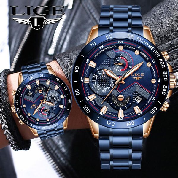 wristwatches mens watches lige chronograph wrist watch all steel for men waterproof quartz relogio masculino, Slivery;brown
wristwatches mens watches lige chronograph wrist watch all steel for men waterproof quartz relogio masculino, Slivery;brown