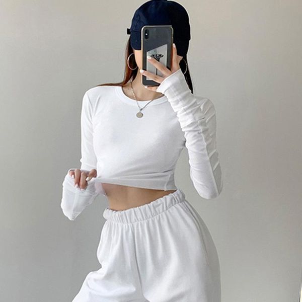 women's t-shirt korean autumn solid slim bottoming t shirt crop spring women long sleeve cotton woman clothes white black short
women's t-shirt korean autumn solid slim bottoming t shirt crop spring women long sleeve cotton woman clothes white black short