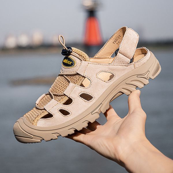 2021mens work sandals leather male slippers mens summer shoes breathable beach outdoor soft soledlack sport hiking, Black
2021mens work sandals leather male slippers mens summer shoes breathable beach outdoor soft soledlack sport hiking, Black