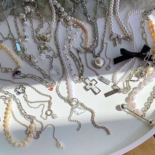 chains metal chain zircon bow cross love geometry irregular pendant pearl necklace for women autumn winter jewelry accessory 2021, Silver
chains metal chain zircon bow cross love geometry irregular pendant pearl necklace for women autumn winter jewelry accessory 2021, Silver