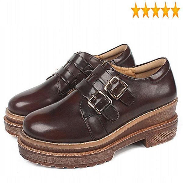 dress shoes style spring preppy brand vintage womens casual leather round toe buckle thick bottom female platform streetwear, Black
dress shoes style spring preppy brand vintage womens casual leather round toe buckle thick bottom female platform streetwear, Black