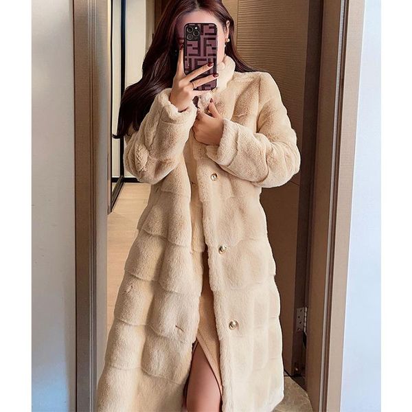 women's fur & faux winter 2021 thick and warm temperament ladies loose short danish mink, Black