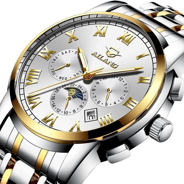 wristwatches 2021 ailang brand black technology week calendar month mechanical watch male automatic waterproof, Slivery;brown
wristwatches 2021 ailang brand black technology week calendar month mechanical watch male automatic waterproof, Slivery;brown