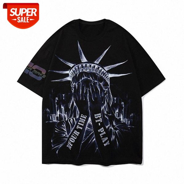 european and american high street oversize printed t-shirt loose negative reflective liberty print short-sleeved tee #wp4n, White;black
european and american high street oversize printed t-shirt loose negative reflective liberty print short-sleeved tee #wp4n, White;black