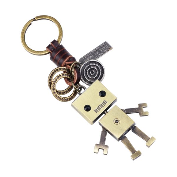 keychains fyjs unique copper alloy circle metal robot shape key chain handmade leather for gift jewelry, Silver
keychains fyjs unique copper alloy circle metal robot shape key chain handmade leather for gift jewelry, Silver