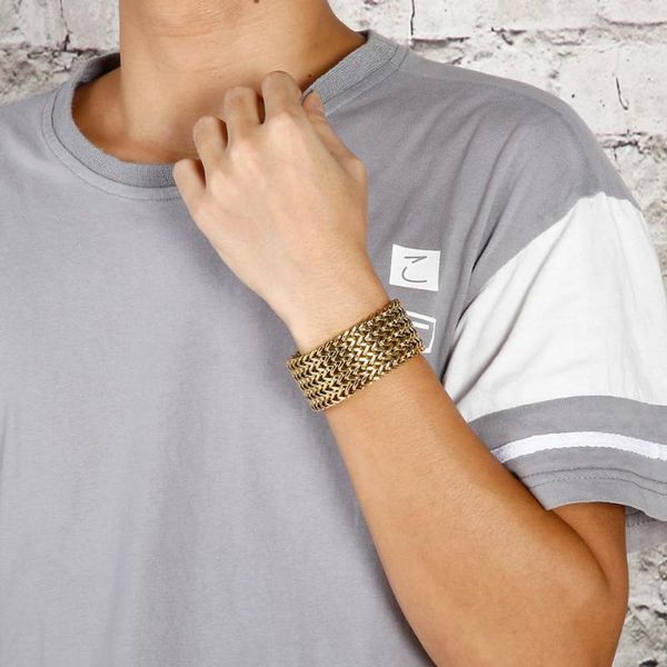 link, chain 30mm width big stainless steel mesh bracelet men charm brand for boyfriend husband father day gift, Black
link, chain 30mm width big stainless steel mesh bracelet men charm brand for boyfriend husband father day gift, Black