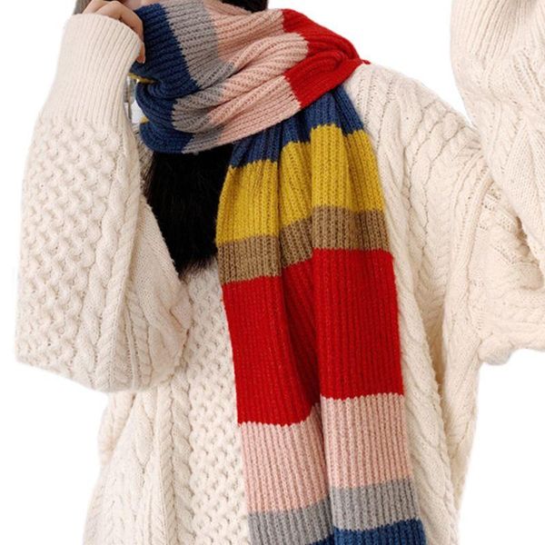 scarves womens knitted scarf rainbow stitching color stripes autumn winter warm shawl, Blue;gray
scarves womens knitted scarf rainbow stitching color stripes autumn winter warm shawl, Blue;gray