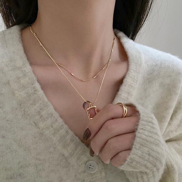 chains double-layer necklace female fashion square hollow pendant simple winter long sweater chain clavicle jewelry, Silver
chains double-layer necklace female fashion square hollow pendant simple winter long sweater chain clavicle jewelry, Silver