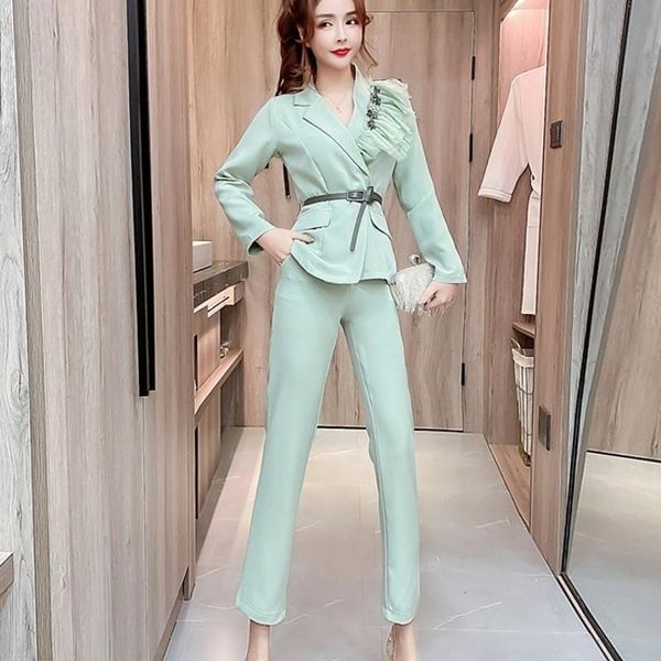 spring fashion temperament women two piece sets diamond-studded mesh long-sleeved jacket + pants suit 2 women's, White
spring fashion temperament women two piece sets diamond-studded mesh long-sleeved jacket + pants suit 2 women's, White