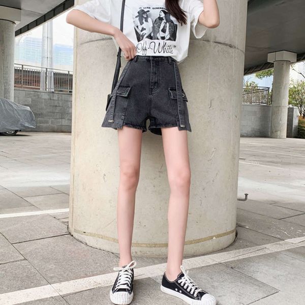 women's jeans 2021 summer loose wide leg denim shorts multi pocket high waist slim bf wind tooling net red pants 1j50, Blue
women's jeans 2021 summer loose wide leg denim shorts multi pocket high waist slim bf wind tooling net red pants 1j50, Blue