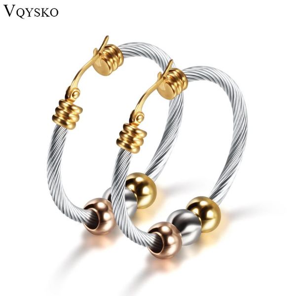 hoop & huggie fashion korean gold big earrings with three beads round circle stainless steel for women trendy hiphop rock, Golden;silver
hoop & huggie fashion korean gold big earrings with three beads round circle stainless steel for women trendy hiphop rock, Golden;silver
