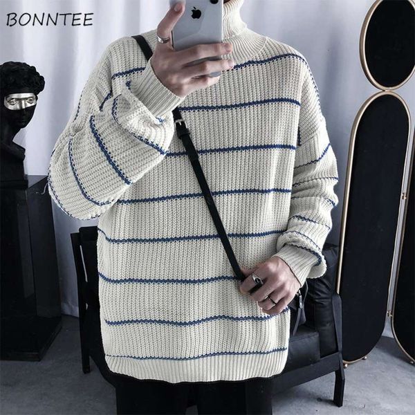 men's autumn men turtleneck sweater striped loose paneled couple simple all-match knitted sweaters trendy teenager leisure outwears 9dj, White;black
men's autumn men turtleneck sweater striped loose paneled couple simple all-match knitted sweaters trendy teenager leisure outwears 9dj, White;black