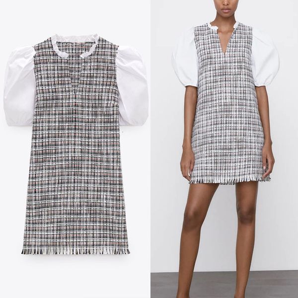dresses vintage textured weave mini women short sleeve frayed hem party es woman fashion spliced summer vestidos, Black;gray
dresses vintage textured weave mini women short sleeve frayed hem party es woman fashion spliced summer vestidos, Black;gray