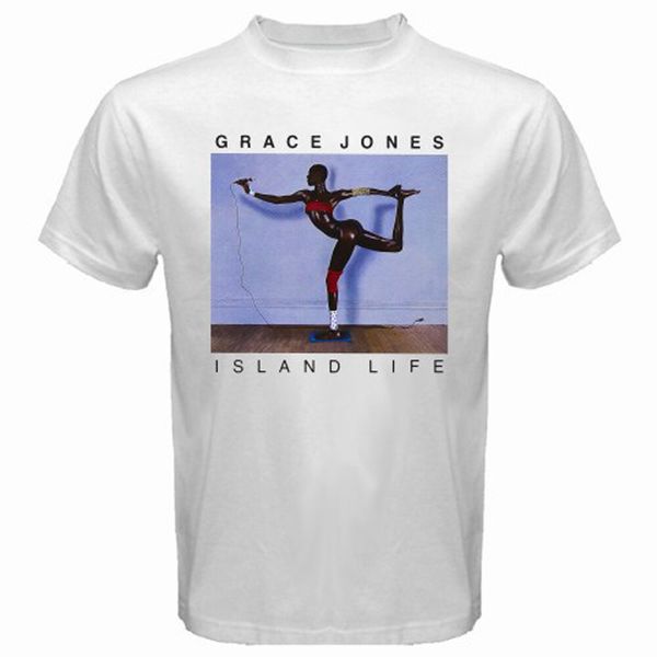 new grace jones island life music men's white t-shirt size s to 3xl, White;black