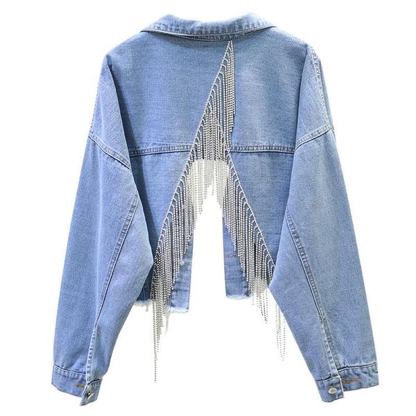 women's jackets spring autumn jeans coats women korean loose denim coat fashion inlaid rhinestone tassel back split jacket female me3j, Black;brown
women's jackets spring autumn jeans coats women korean loose denim coat fashion inlaid rhinestone tassel back split jacket female me3j, Black;brown