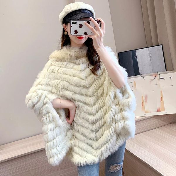 women's fur & faux genuine real natural knitted shawl with raccoon collar fashion batwing sleeve pullover, Black
women's fur & faux genuine real natural knitted shawl with raccoon collar fashion batwing sleeve pullover, Black