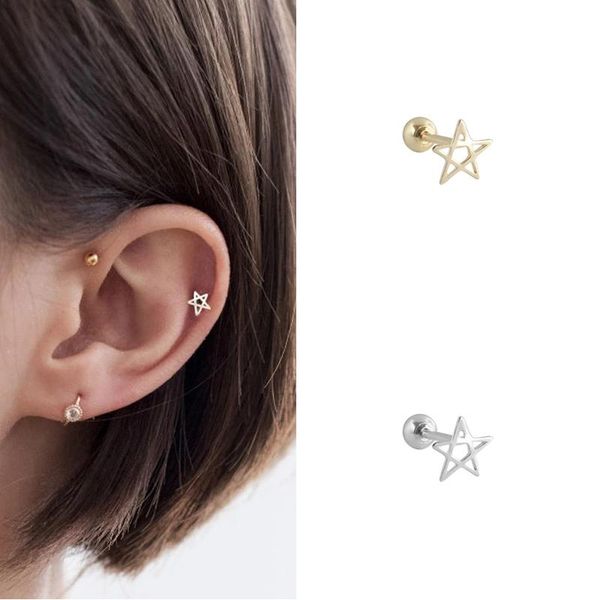 stud 1pc s925 sterling silver earrings carved five pointed star zircon cartilage piercing jewelry w3, Golden;silver
stud 1pc s925 sterling silver earrings carved five pointed star zircon cartilage piercing jewelry w3, Golden;silver