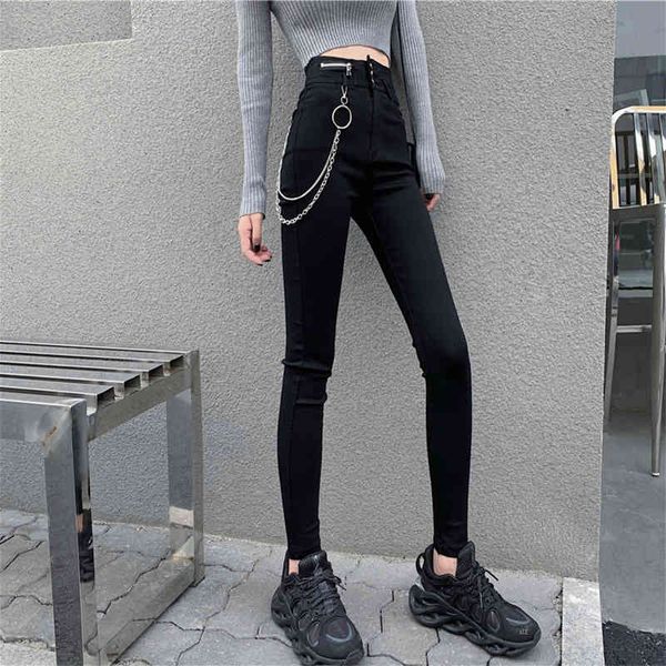 lucyever black skinny pencil pants mujer autumn fashion high waist jeans buttons chain zipper elastic trousers womens 210521, Blue
lucyever black skinny pencil pants mujer autumn fashion high waist jeans buttons chain zipper elastic trousers womens 210521, Blue
