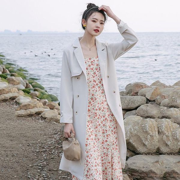 women's trench coats fashion long windbreaker jacket women 2021 spring autumn korean casual double-breasted large size belt overcoat tr, Tan;black
women's trench coats fashion long windbreaker jacket women 2021 spring autumn korean casual double-breasted large size belt overcoat tr, Tan;black