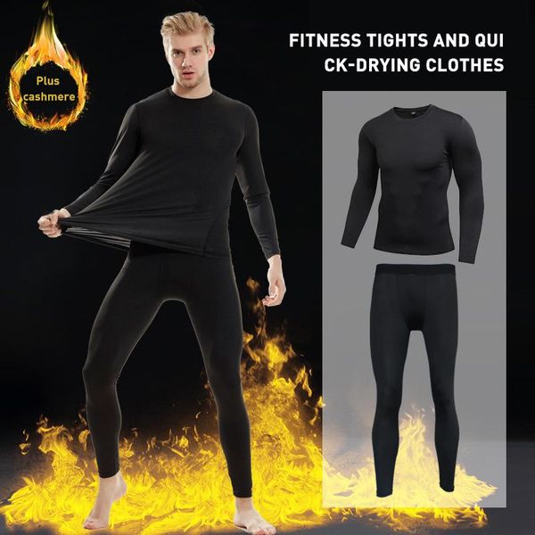 running pants winter warm thermal fleece compression tights men gym fitness long underwear quick dry, Black;blue
running pants winter warm thermal fleece compression tights men gym fitness long underwear quick dry, Black;blue