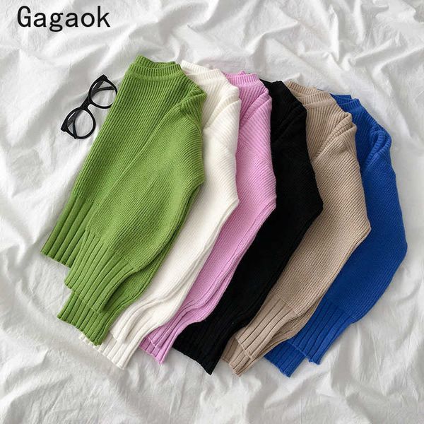 women short sweater spring autumn o-neck office lady solid knitted sweaters slim korean simple wild pullovers 210531, White;black
women short sweater spring autumn o-neck office lady solid knitted sweaters slim korean simple wild pullovers 210531, White;black