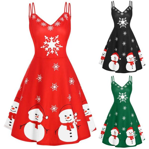 casual dresses christmas woman dress for women vintage snowman snowflake print v-neck evening party vestidos, Black;gray
casual dresses christmas woman dress for women vintage snowman snowflake print v-neck evening party vestidos, Black;gray