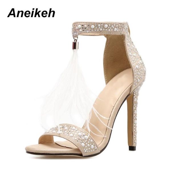 aneikeh white pearl patchwork women open toe sandals feather fringe ladies fashion high heels ankle strap dress shoes, Black
aneikeh white pearl patchwork women open toe sandals feather fringe ladies fashion high heels ankle strap dress shoes, Black