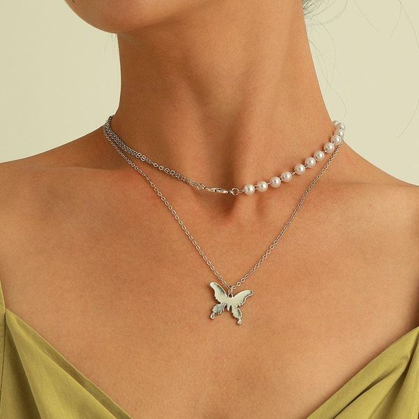 pendant necklaces bohemian colorful beads butterfly necklace for women vintage double layers chains clavicle colar jewelry gift, Silver
pendant necklaces bohemian colorful beads butterfly necklace for women vintage double layers chains clavicle colar jewelry gift, Silver