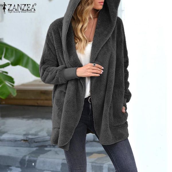 women's women autumn hooded plush fluffy coats zanzea hoodies long sleeve open front jackets solid outwear casual loose cardigan 5xl ej, Black;brown
women's women autumn hooded plush fluffy coats zanzea hoodies long sleeve open front jackets solid outwear casual loose cardigan 5xl ej, Black;brown