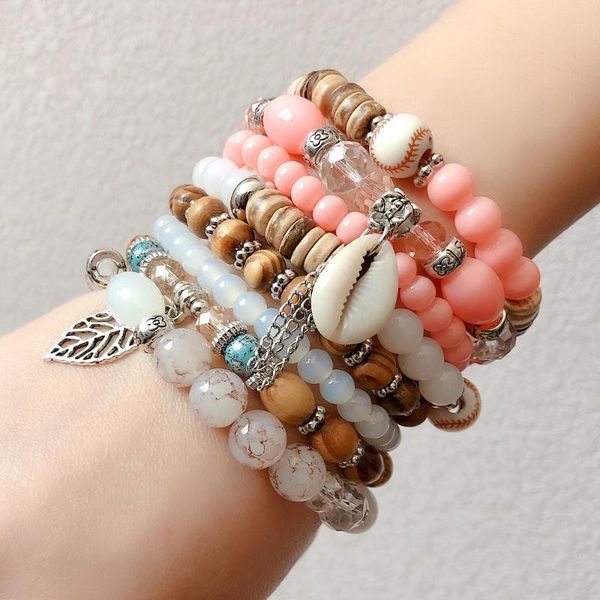 charm bracelets colorful stone beads wrap set for women vintage leaf shell wristlets bangles boho summer hand jewelry gift, Golden;silver
charm bracelets colorful stone beads wrap set for women vintage leaf shell wristlets bangles boho summer hand jewelry gift, Golden;silver