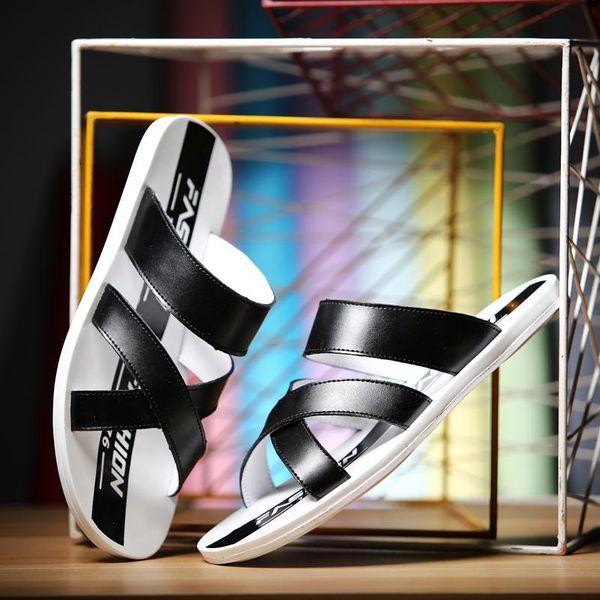 slippers sandals men leather genuine sandalias transpirables flip flops bulk sandalet erkek summer shoes beach rubber, Black
slippers sandals men leather genuine sandalias transpirables flip flops bulk sandalet erkek summer shoes beach rubber, Black