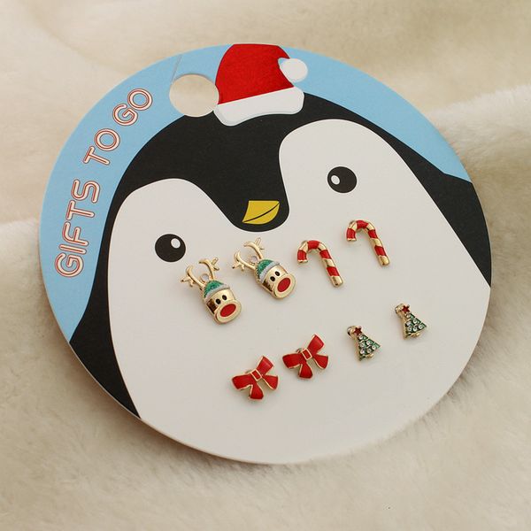 earrings female four pairs cartoon christmas deer diamond tree mini bow head crutch, Silver
earrings female four pairs cartoon christmas deer diamond tree mini bow head crutch, Silver
