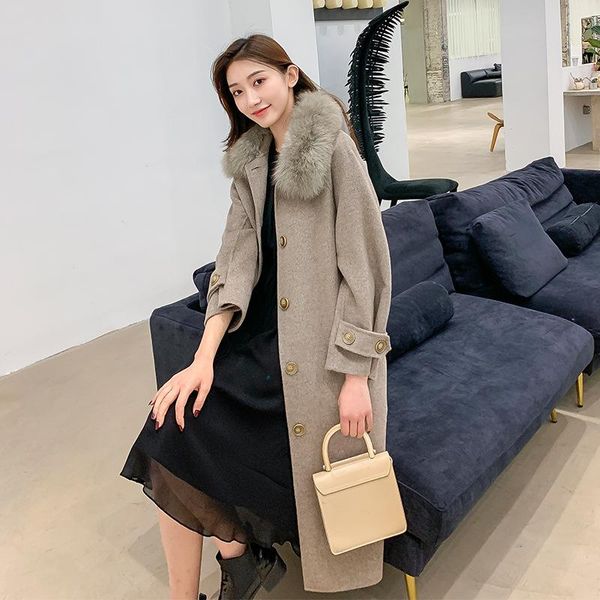 women's trench coats fur collar double-sided cashmere coat female 2021 spring and autumn waistband long woolen, Tan;black
women's trench coats fur collar double-sided cashmere coat female 2021 spring and autumn waistband long woolen, Tan;black