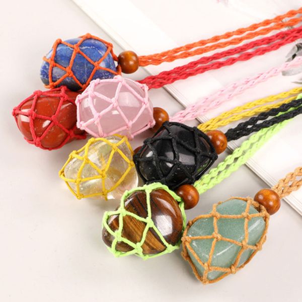 irregular natural crystal stone rope braided handmade beaded pendant necklaces with chain for women men decor jewelry, Silver
irregular natural crystal stone rope braided handmade beaded pendant necklaces with chain for women men decor jewelry, Silver