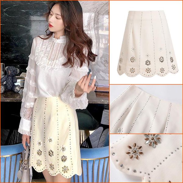 skirts high end pearls diamonds beading flowers petal wave hem waist a line skirt short mini jupe femme falda mujer, Black
skirts high end pearls diamonds beading flowers petal wave hem waist a line skirt short mini jupe femme falda mujer, Black